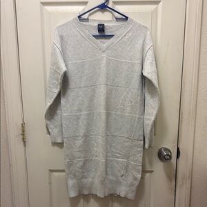 GAP Soft Gray V-Neck Sweater Dress